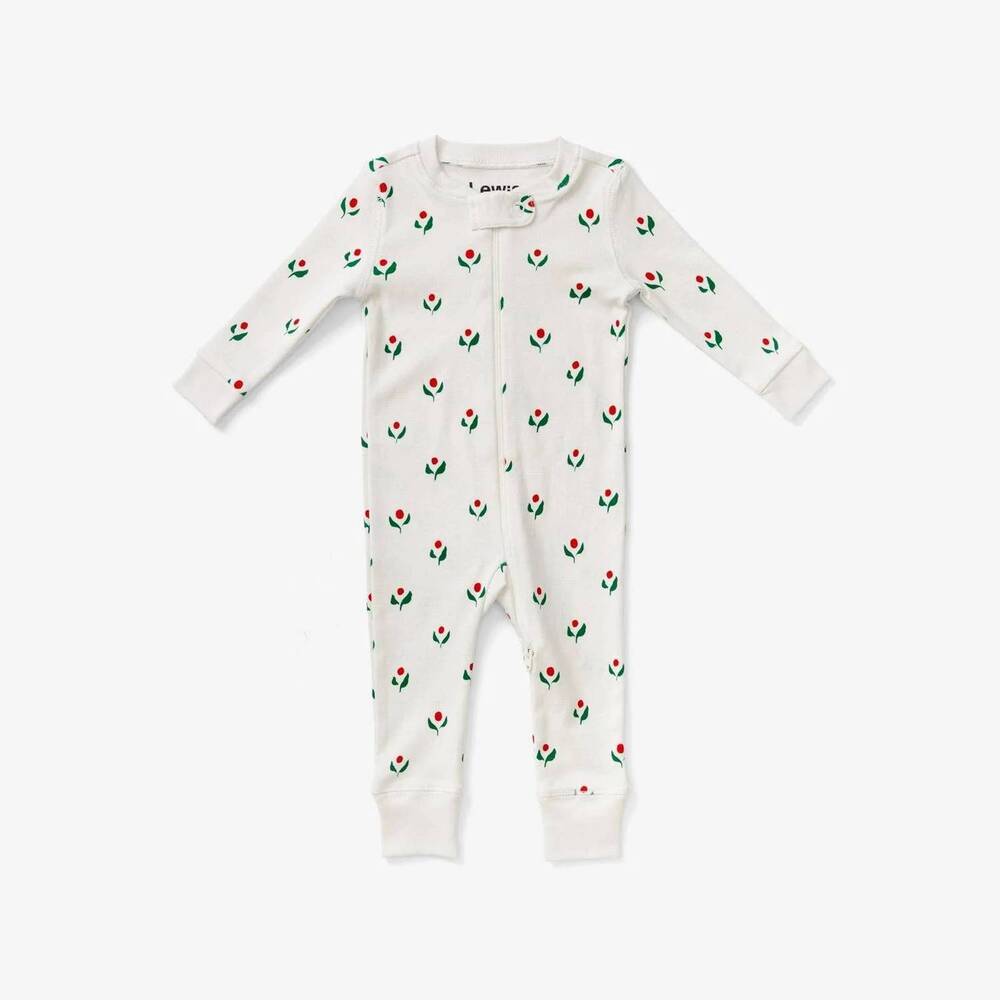 NEW LEWIS baby's zip sleeper footies in white